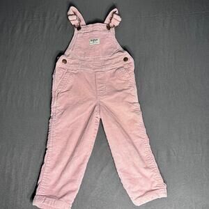 Oshkosh B'gosh Pink Corduroy Overalls Vestbak Lined 2T